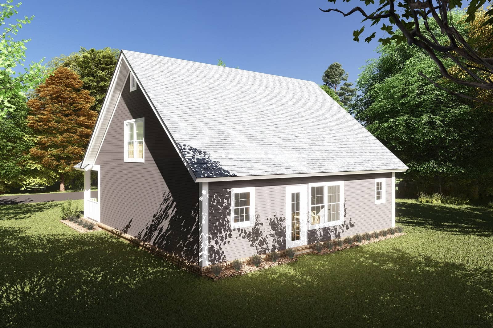 Rear View of this 3-Bedroom,1597 Sq Ft Plan -178-1370