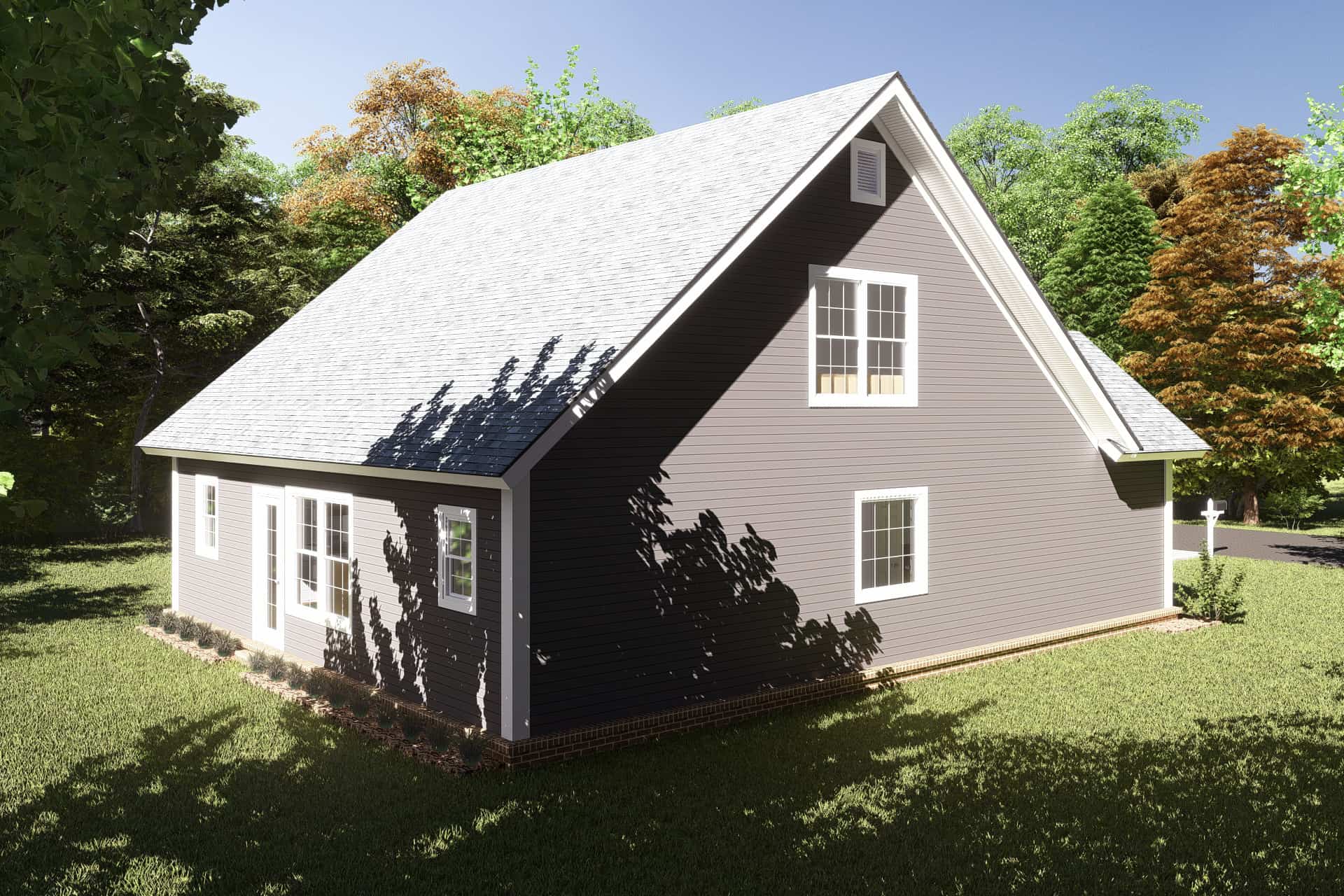 Rear View of this 3-Bedroom,1597 Sq Ft Plan -178-1370