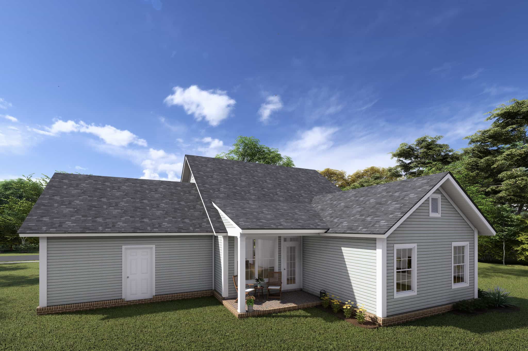 Rear View of this 3-Bedroom,1433 Sq Ft Plan -178-1371