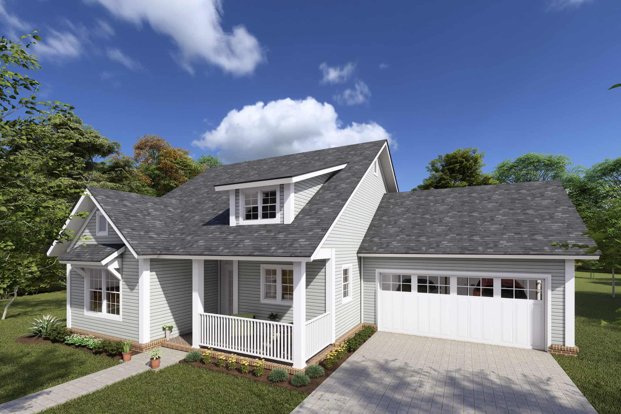 Front elevation of Cottage home (ThePlanCollection: House Plan #178-1371)