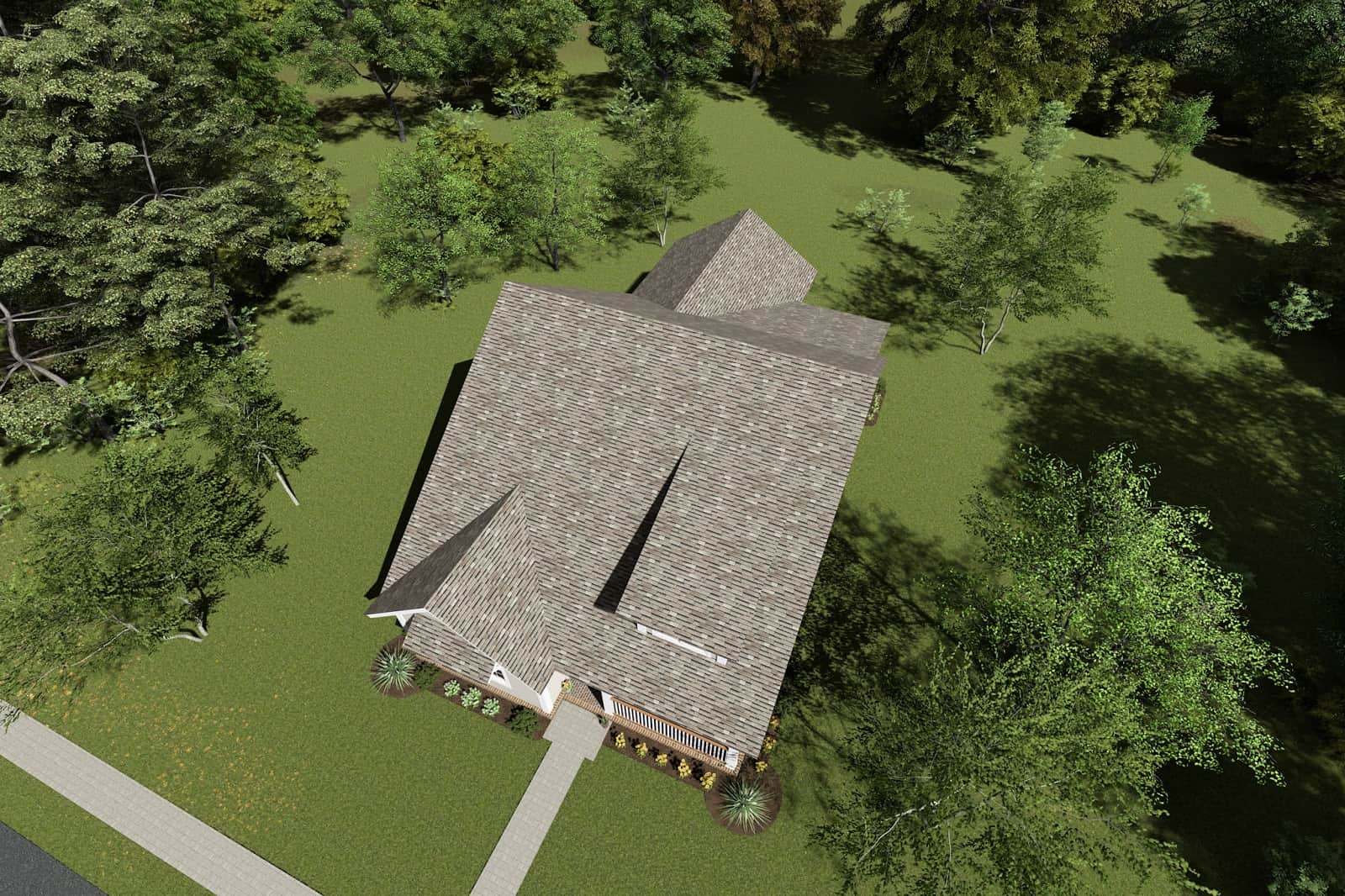 Aerial View of this 3-Bedroom,1433 Sq Ft Plan -178-1372