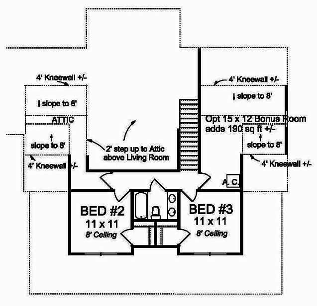 Floor Plan Second Story of Farmhouse Plan #178-1375