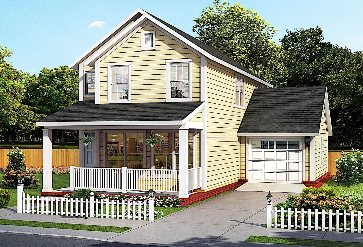 Traditional home (ThePlanCollection: Plan #178-1383)