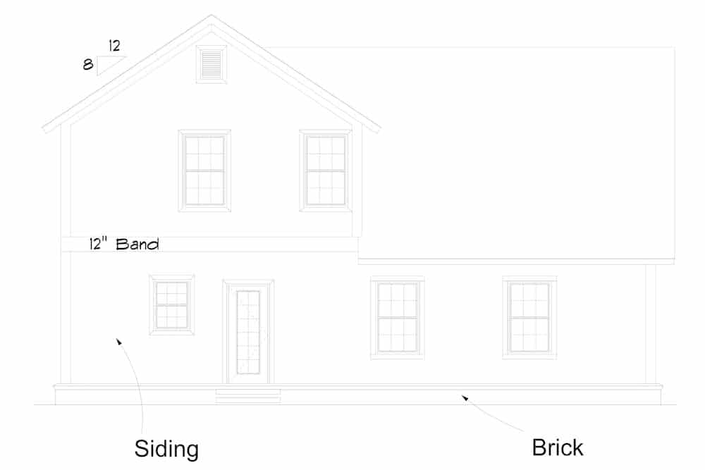Home Plan Rear Elevation of this 3-Bedroom,2075 Sq Ft Plan -178-1386