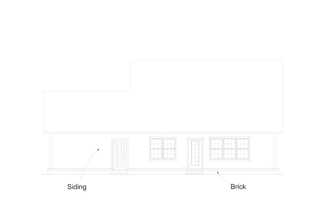 Home Plan Rear Elevation of this 3-Bedroom,1878 Sq Ft Plan -178-1388