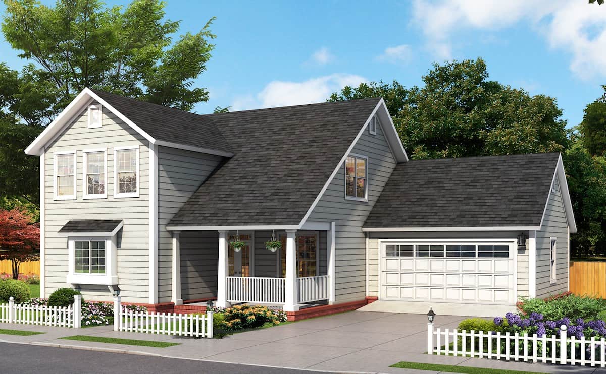 Traditional style home (ThePlanCollection: Plan #178-1388)