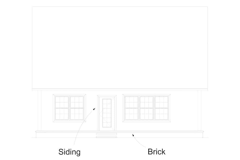 Home Plan Rear Elevation of this 3-Bedroom,1878 Sq Ft Plan -178-1389