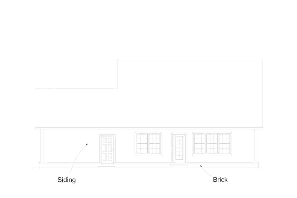 Home Plan Rear Elevation of this 4-Bedroom,2137 Sq Ft Plan -178-1390