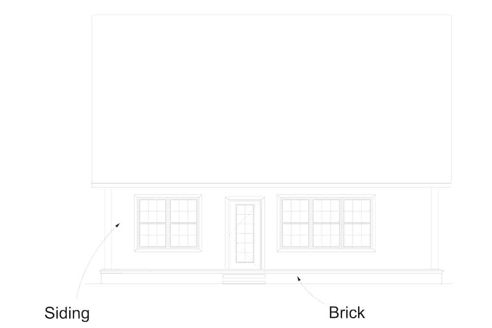 Home Plan Rear Elevation of this 4-Bedroom,2137 Sq Ft Plan -178-1391