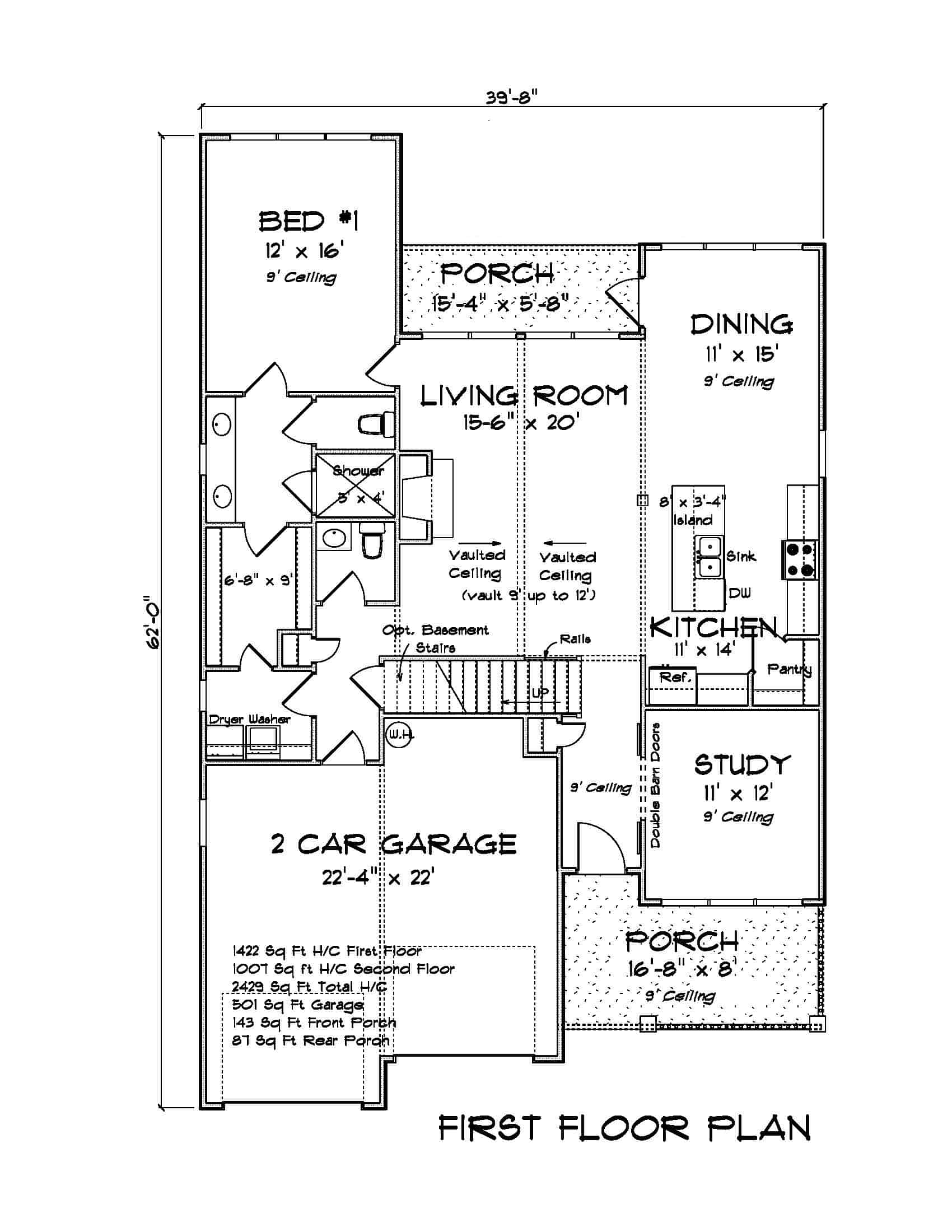 Main Level of Traditional Plan #178-1396