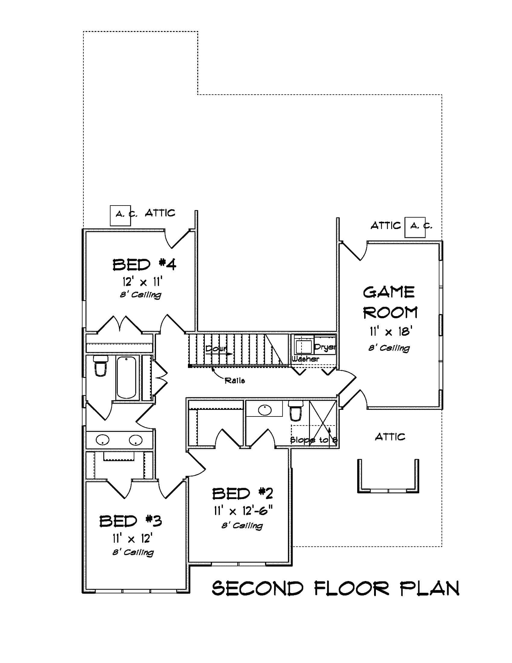 Upper Level of Traditional Plan #178-1396
