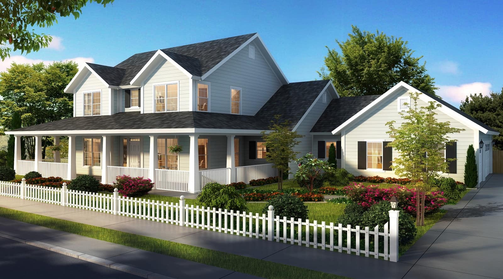 Front elevation of Farmhouse home (ThePlanCollection: House Plan #178-1398)