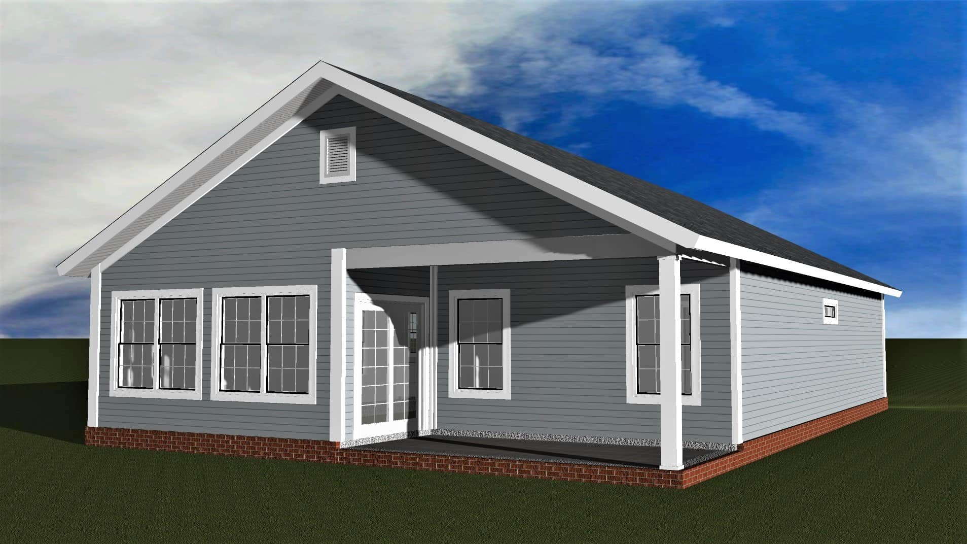 Rear View of this 3-Bedroom,1563 Sq Ft Plan -178-1399