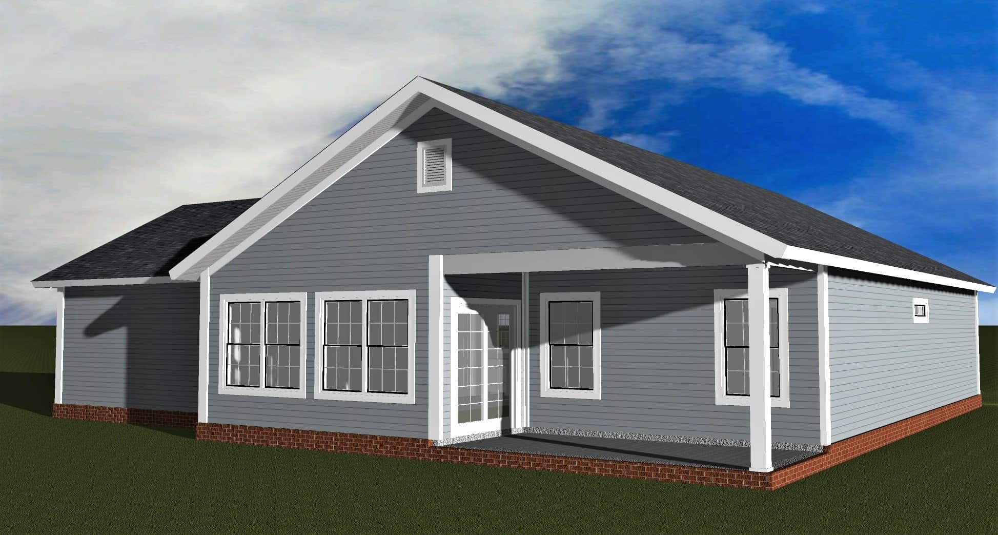 Rear View of this 3-Bedroom,1563 Sq Ft Plan -178-1400