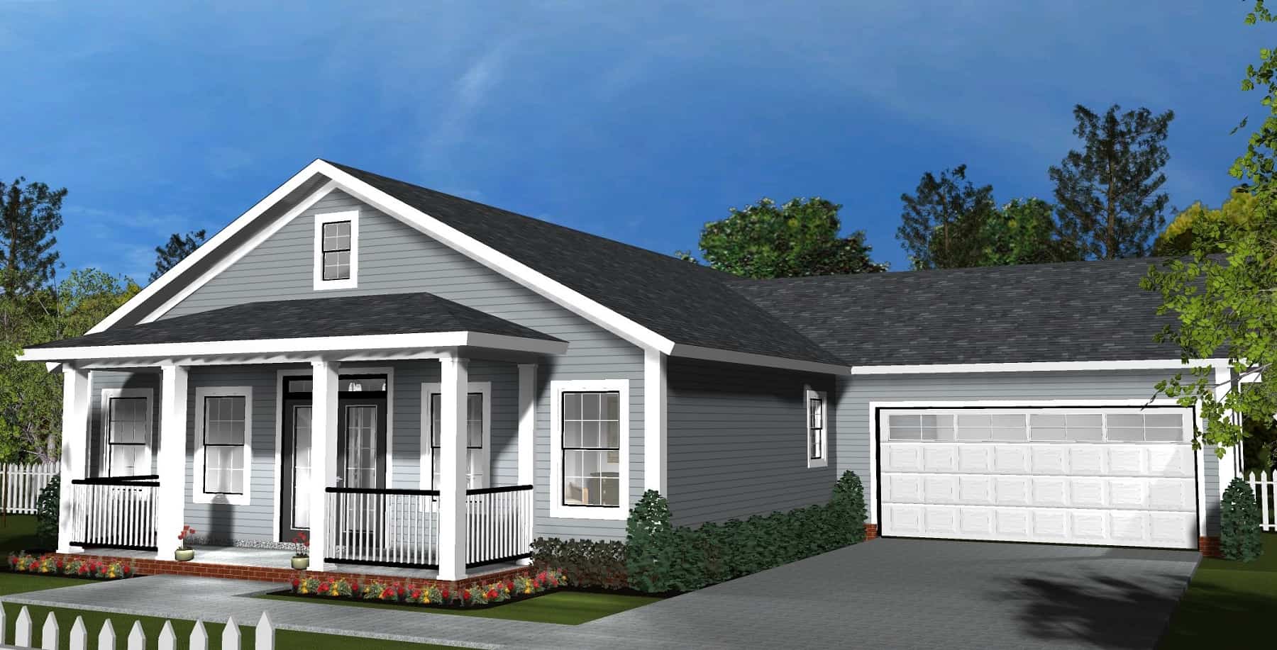 Front elevation of Cottage home (ThePlanCollection: House Plan #178-1400)
