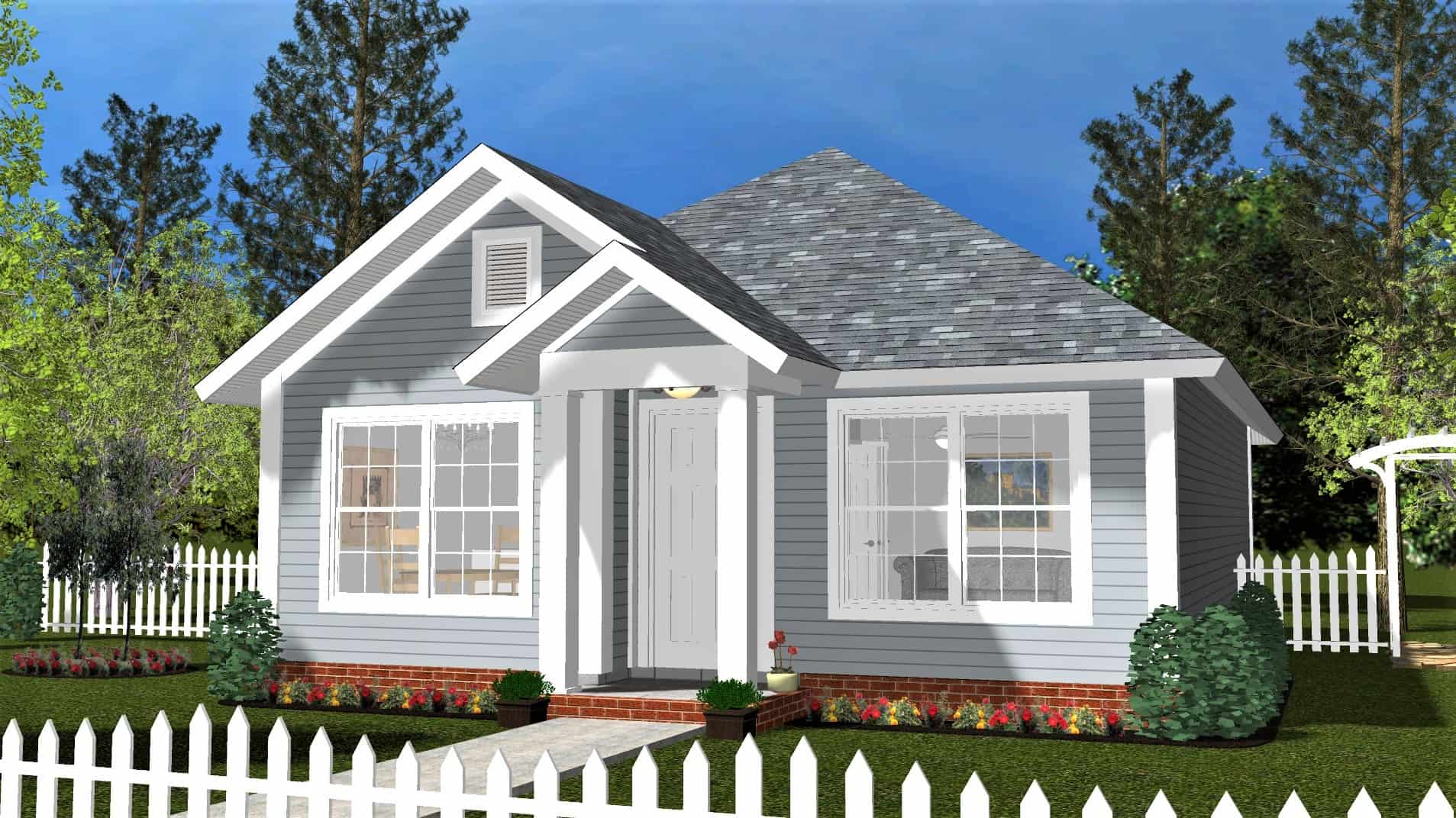 Front elevation of Cottage home (ThePlanCollection: House Plan #178-1401)