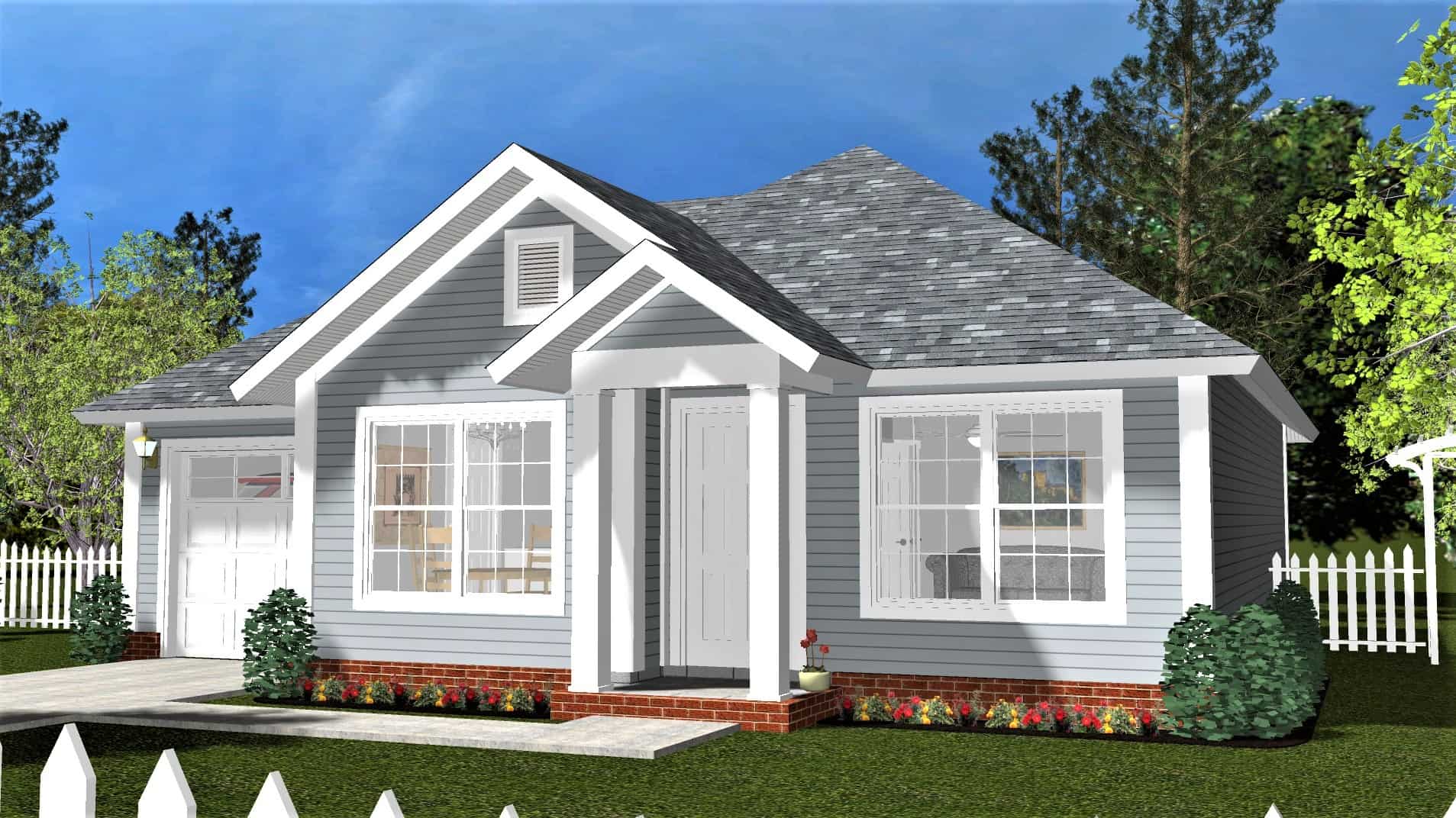 Front elevation of Cottage home (ThePlanCollection: House Plan #178-1402)