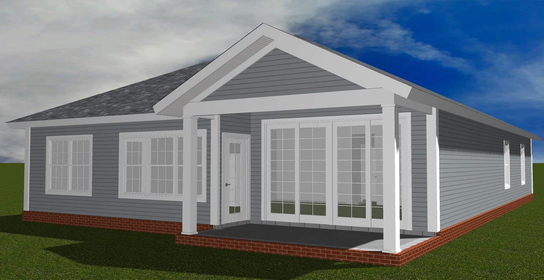 Rear View of this 3-Bedroom,1671 Sq Ft Plan -178-1403