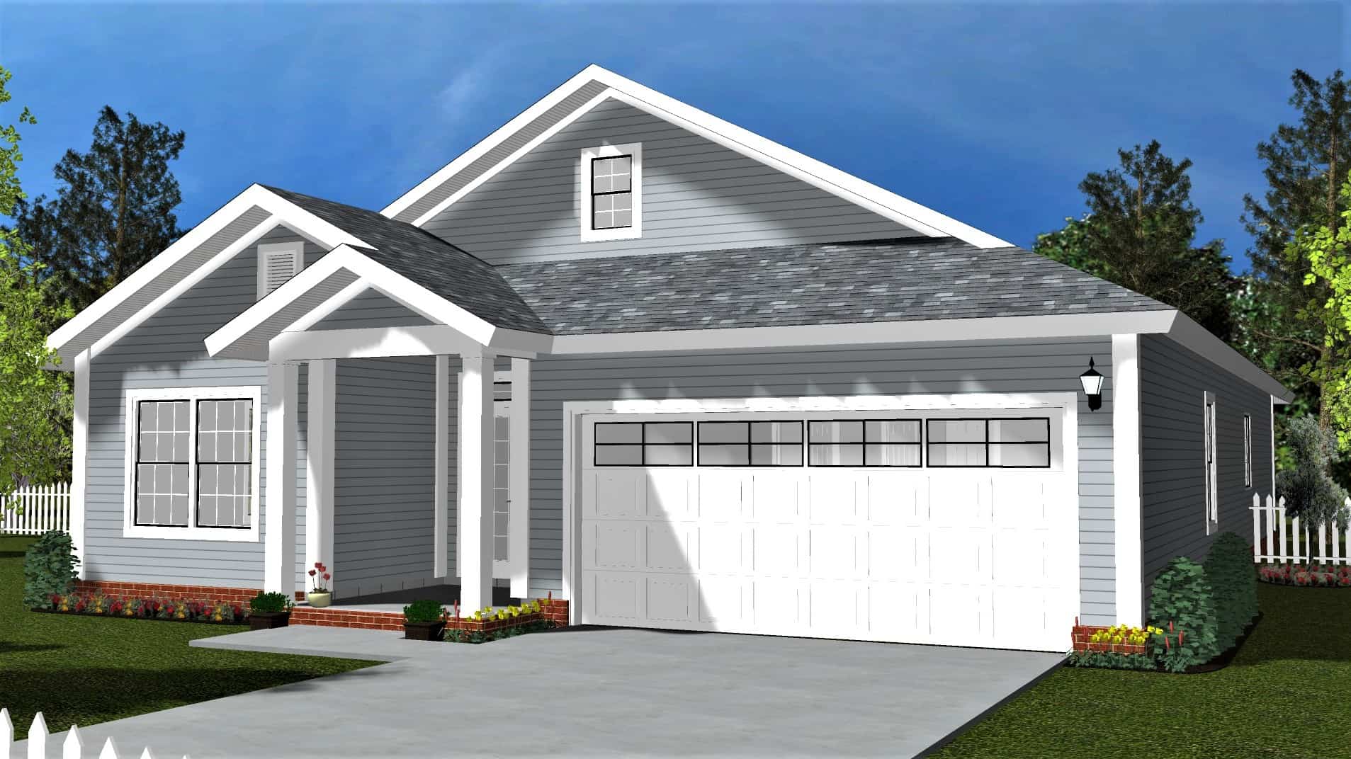 Front elevation of Cottage home (ThePlanCollection: House Plan #178-1403)
