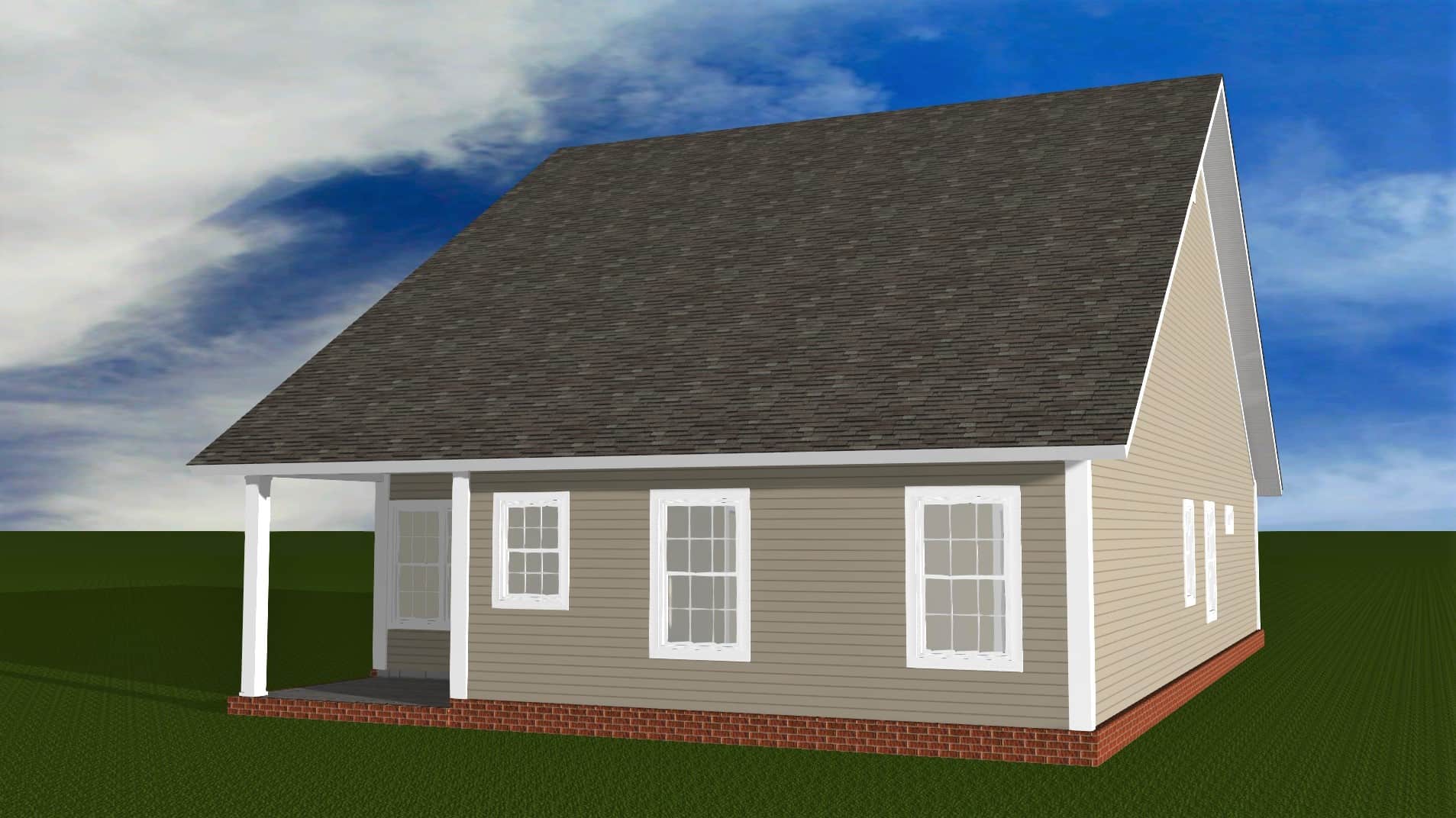 Rear View of this 3-Bedroom,1772 Sq Ft Plan -178-1406