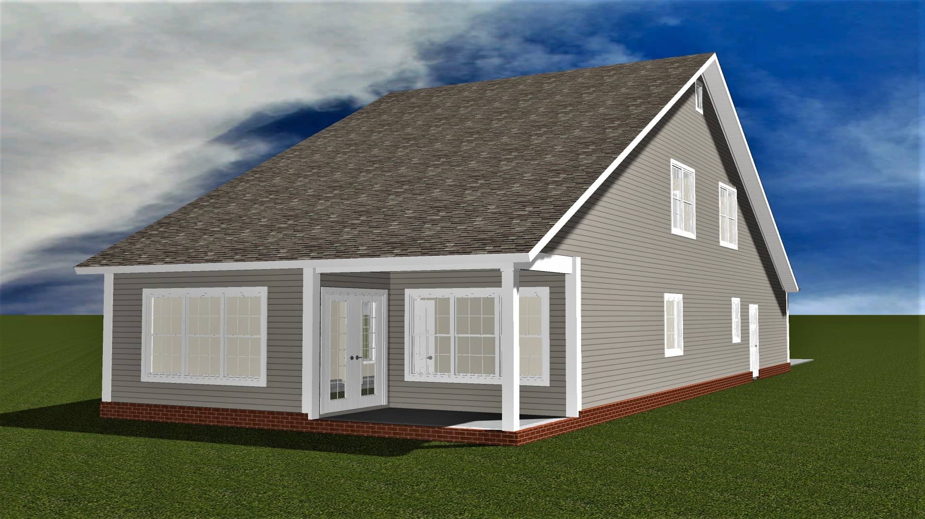 Rear View of this 3-Bedroom,2148 Sq Ft Plan -178-1407