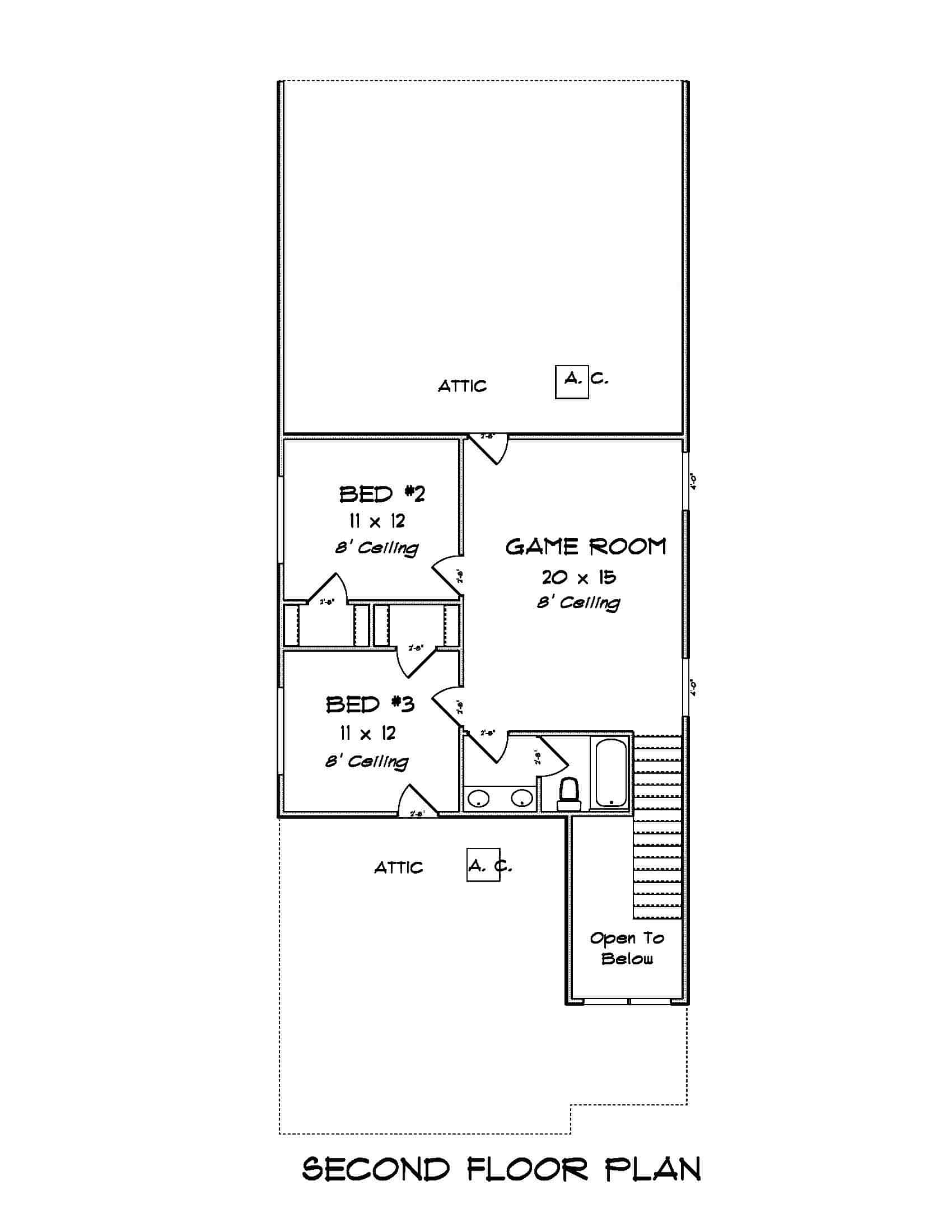 Upper Level of Traditional Plan #178-1407