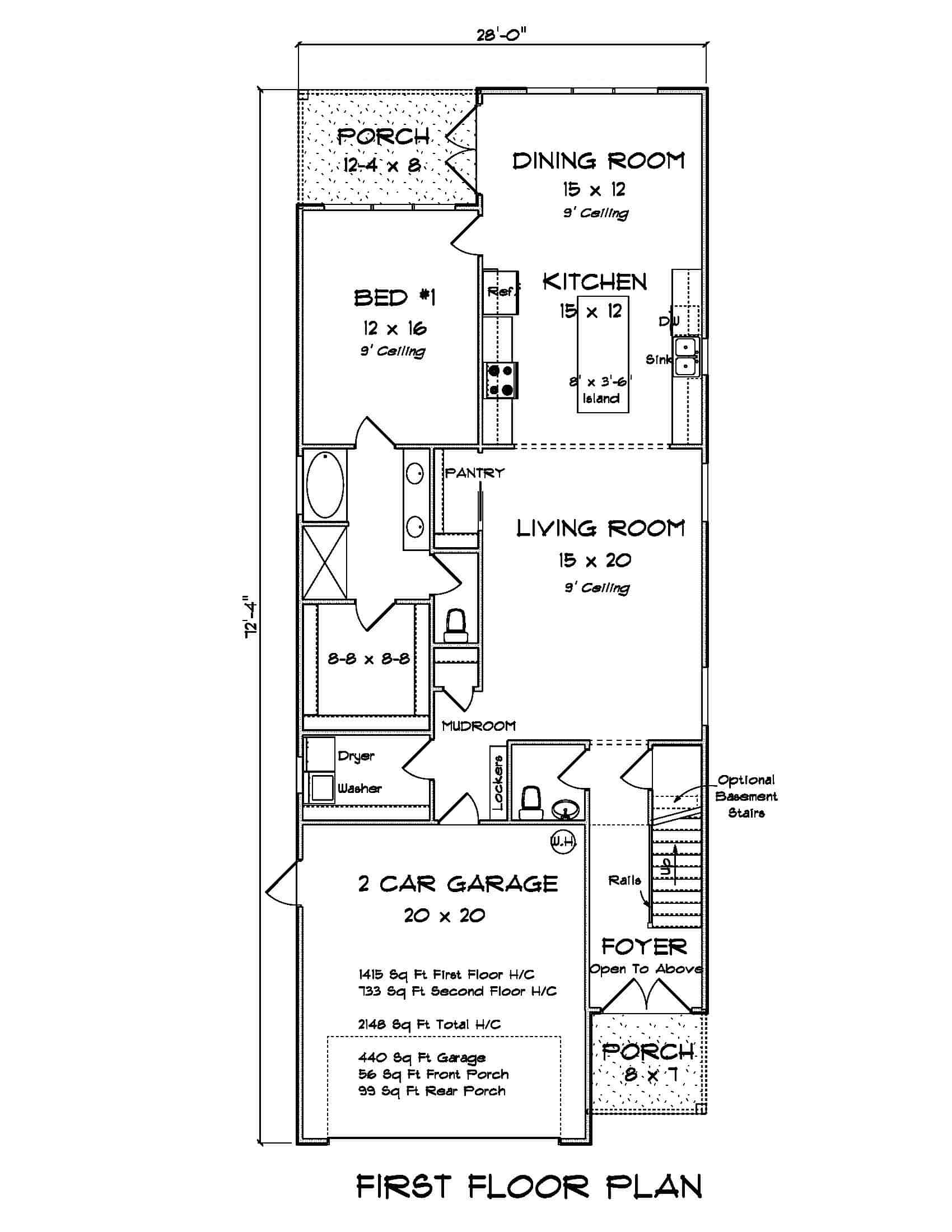 Main Level of Traditional Plan #178-1407