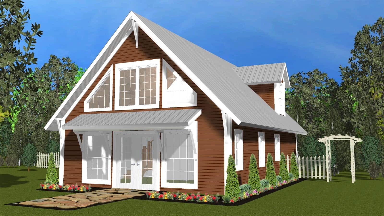 Front elevation of Cabin home (ThePlanCollection: House Plan #178-1410)