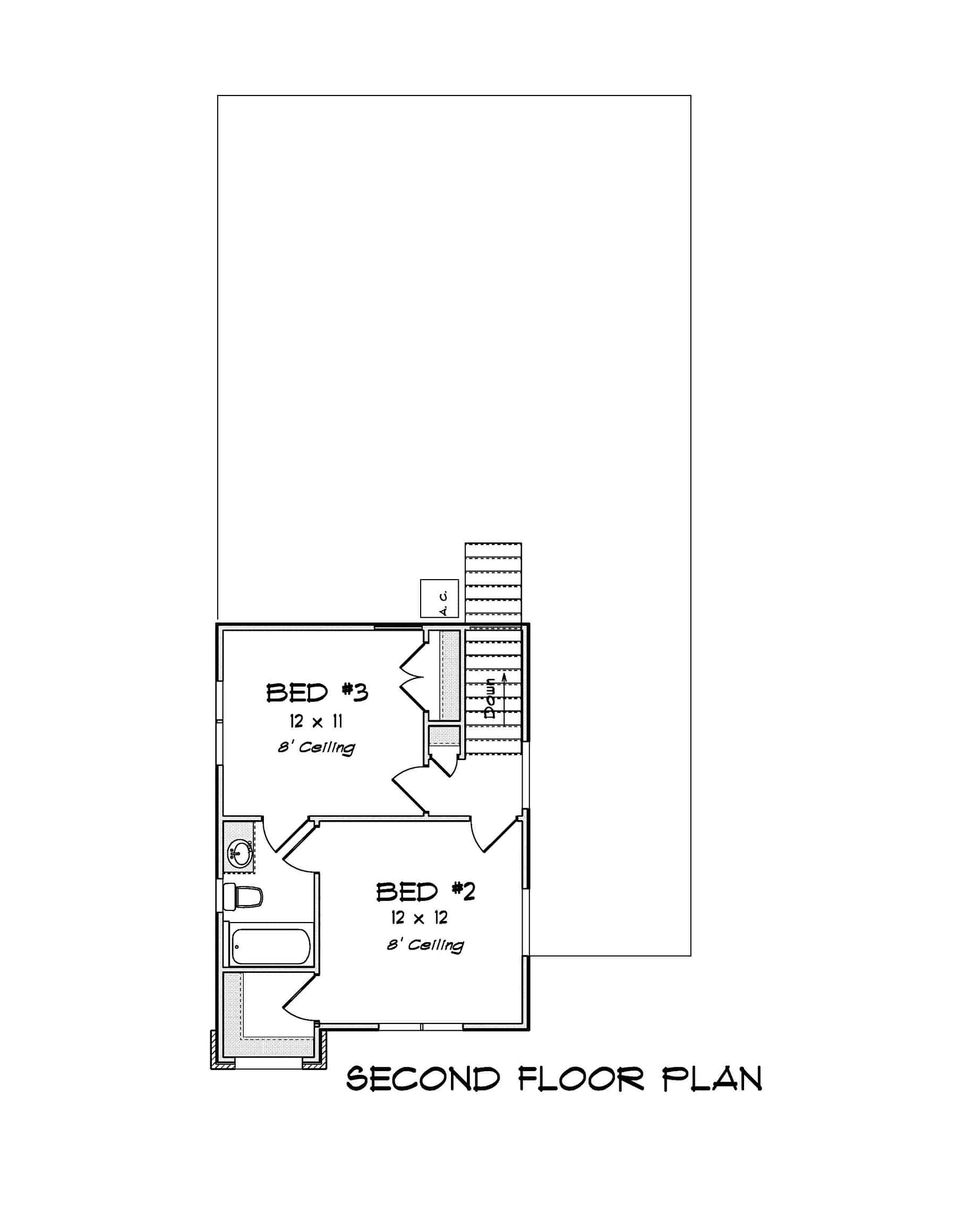 Upper Level of Modern Plan #178-1413