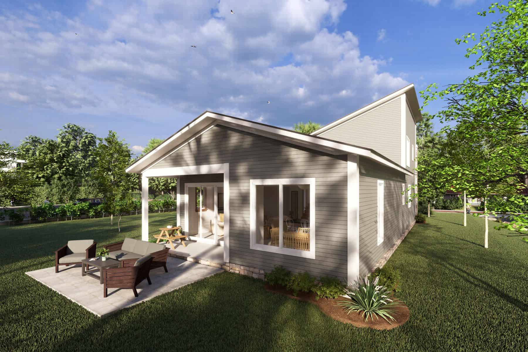 Rear View of this 3-Bedroom,1780 Sq Ft Plan -178-1413