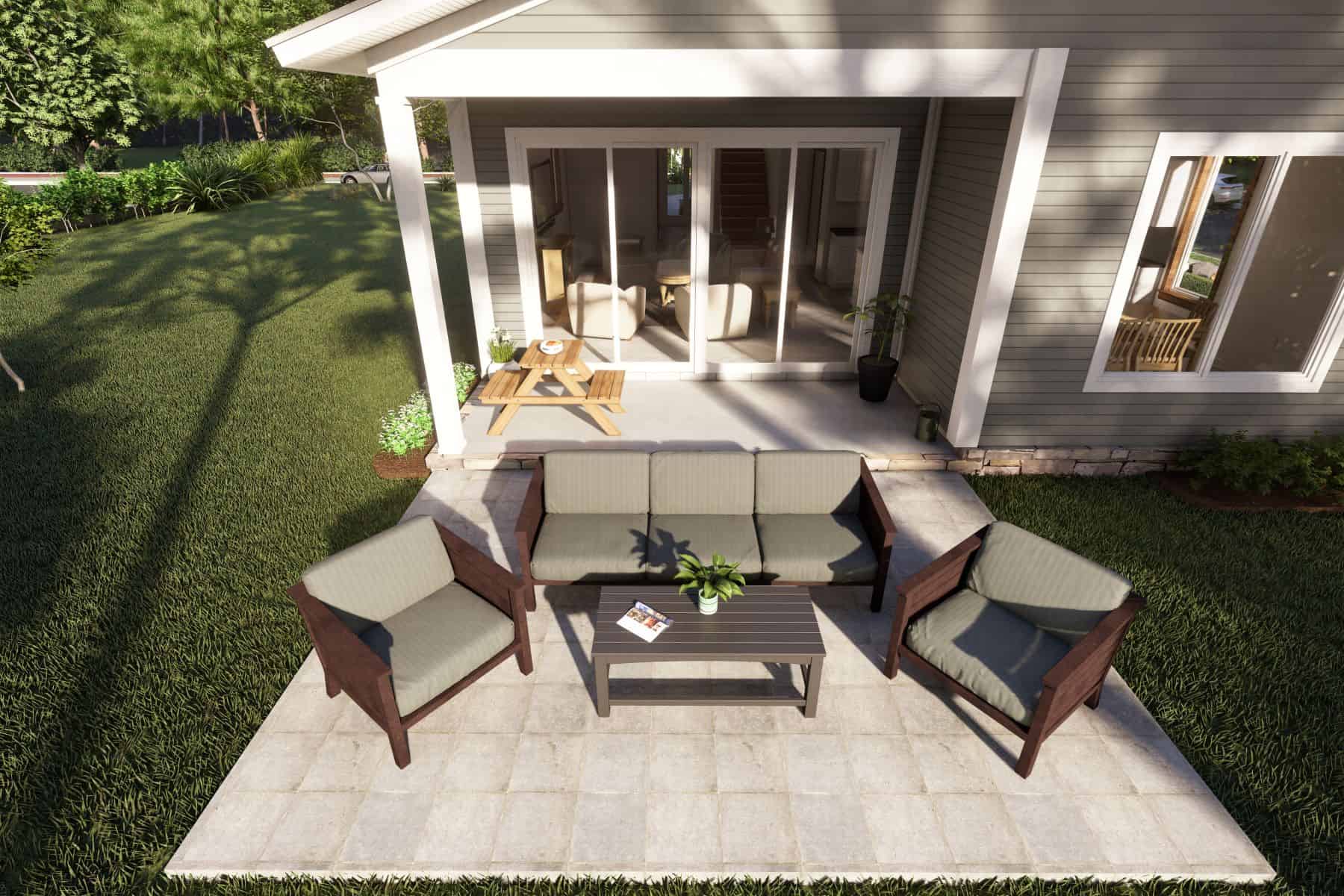 Rear View of this 3-Bedroom,1780 Sq Ft Plan -178-1413