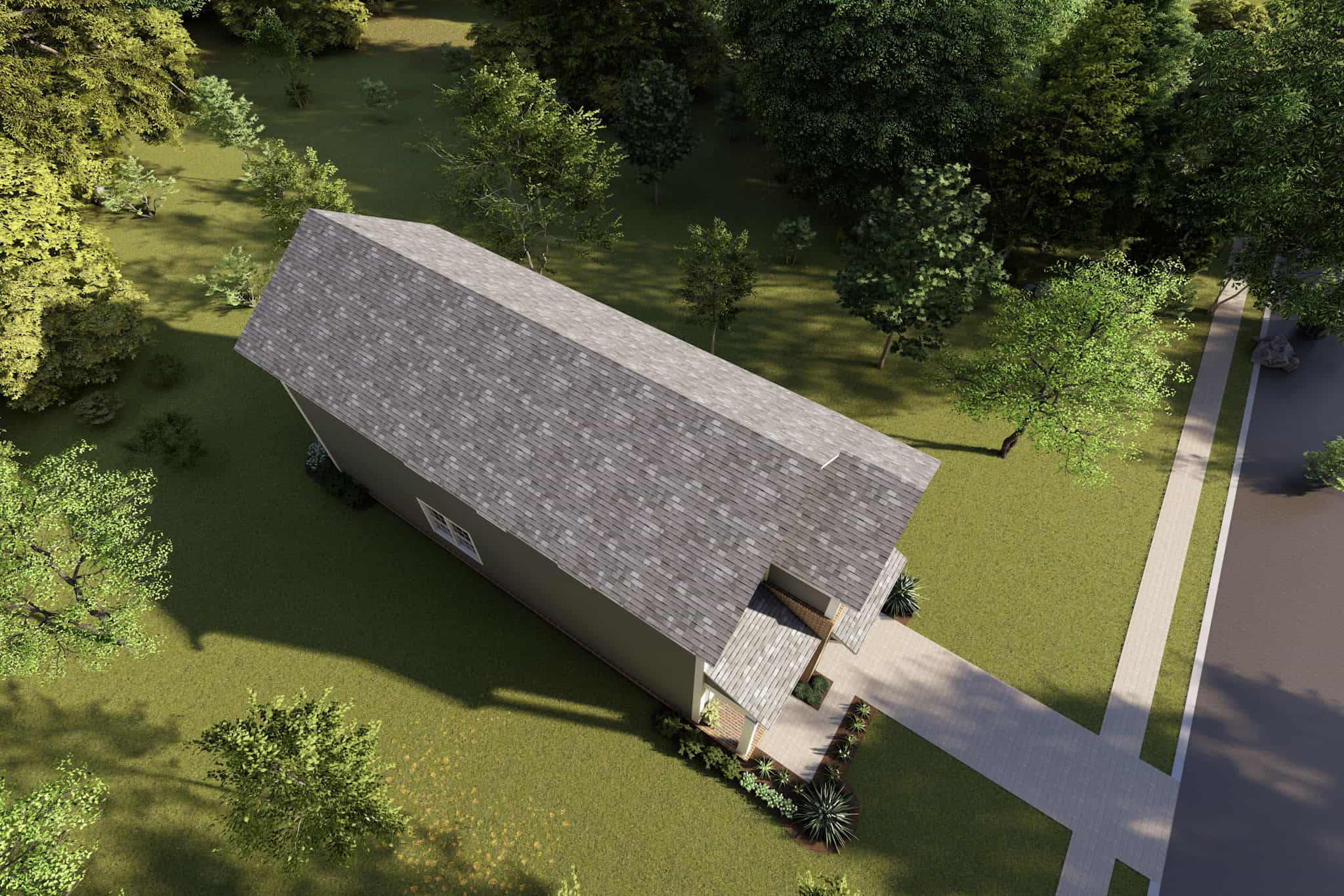 Aerial View of this 3-Bedroom,1567 Sq Ft Plan -178-1414