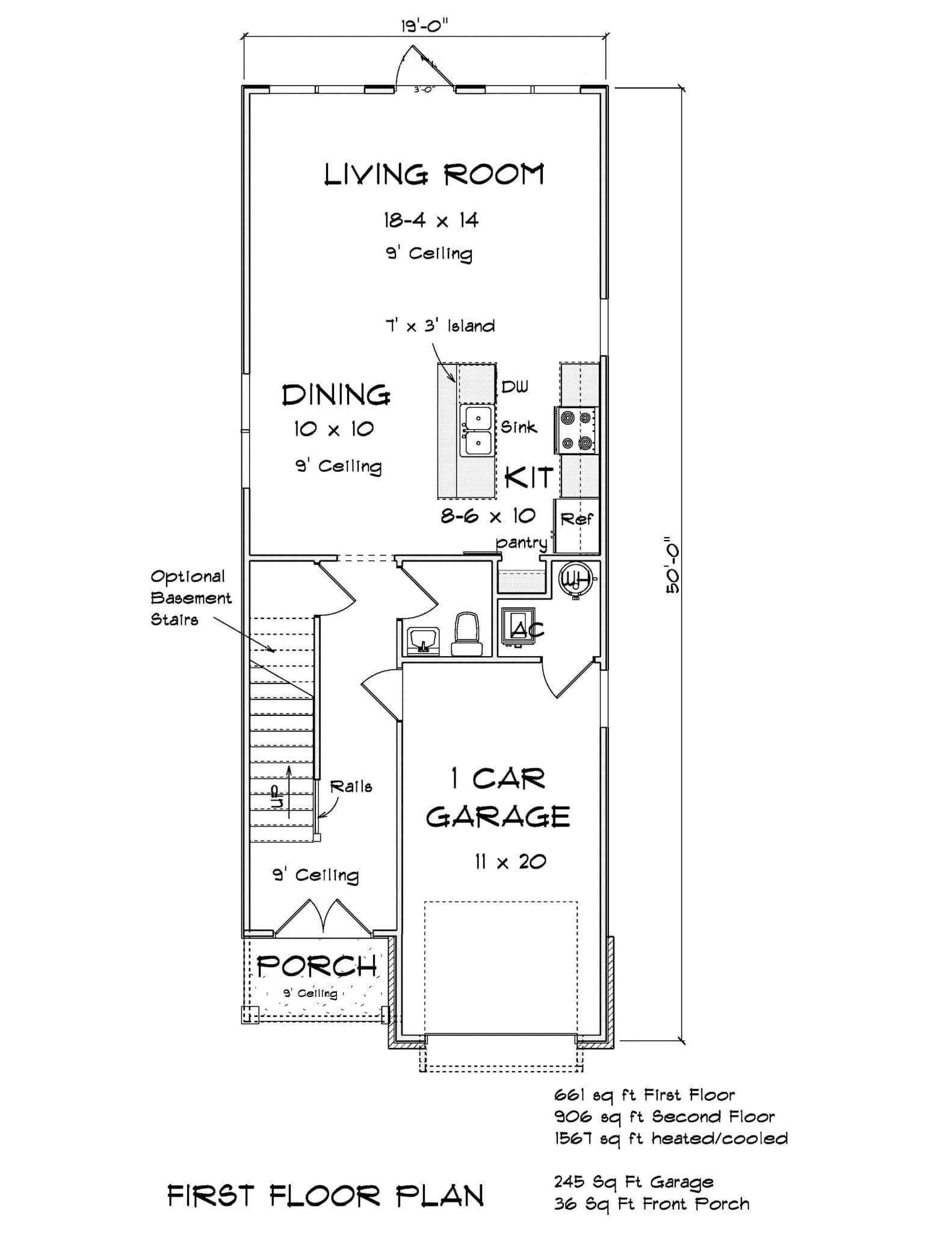 Main Level of Cottage Plan #178-1414