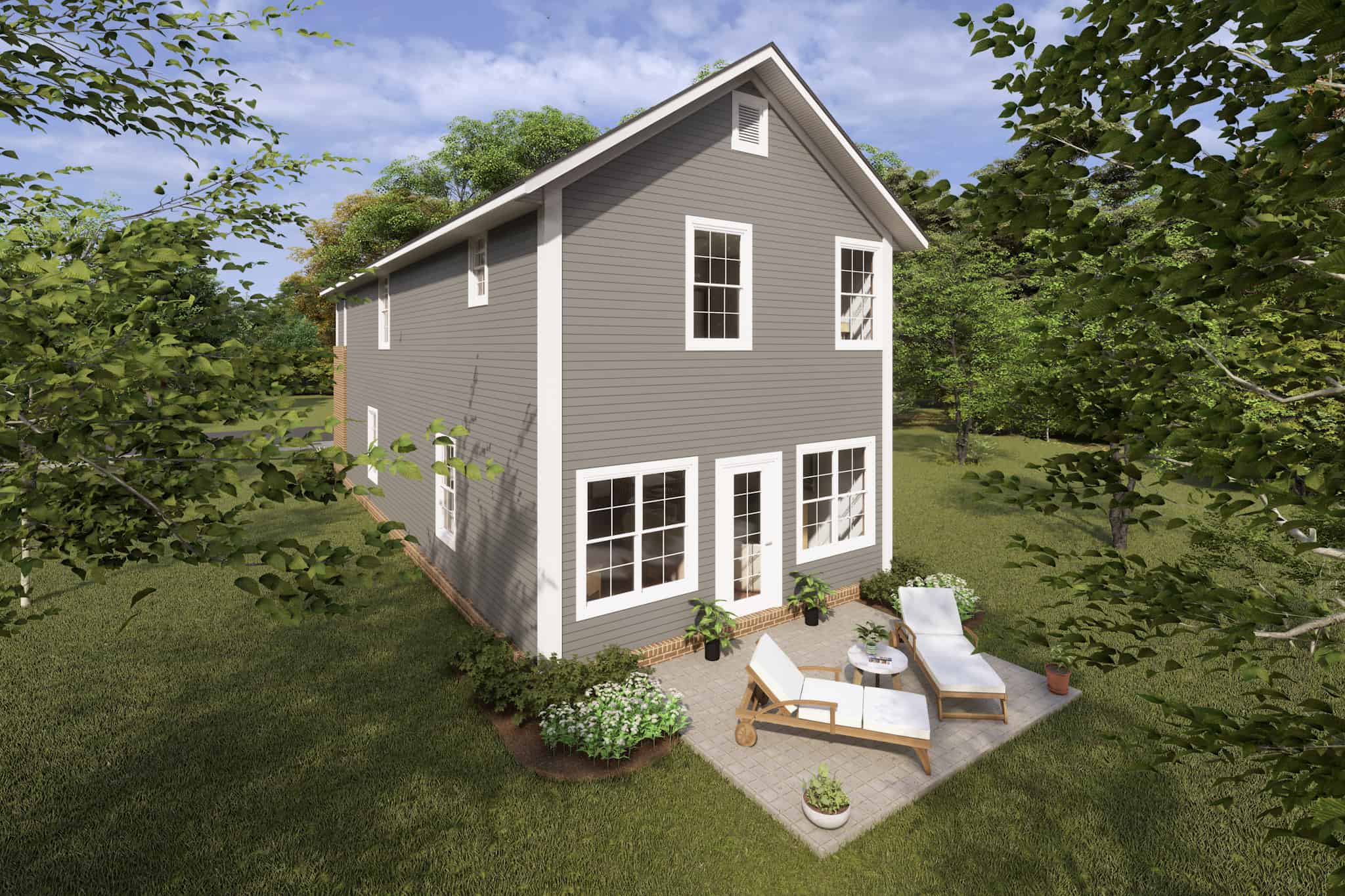 Rear View of this 3-Bedroom,1567 Sq Ft Plan -178-1414