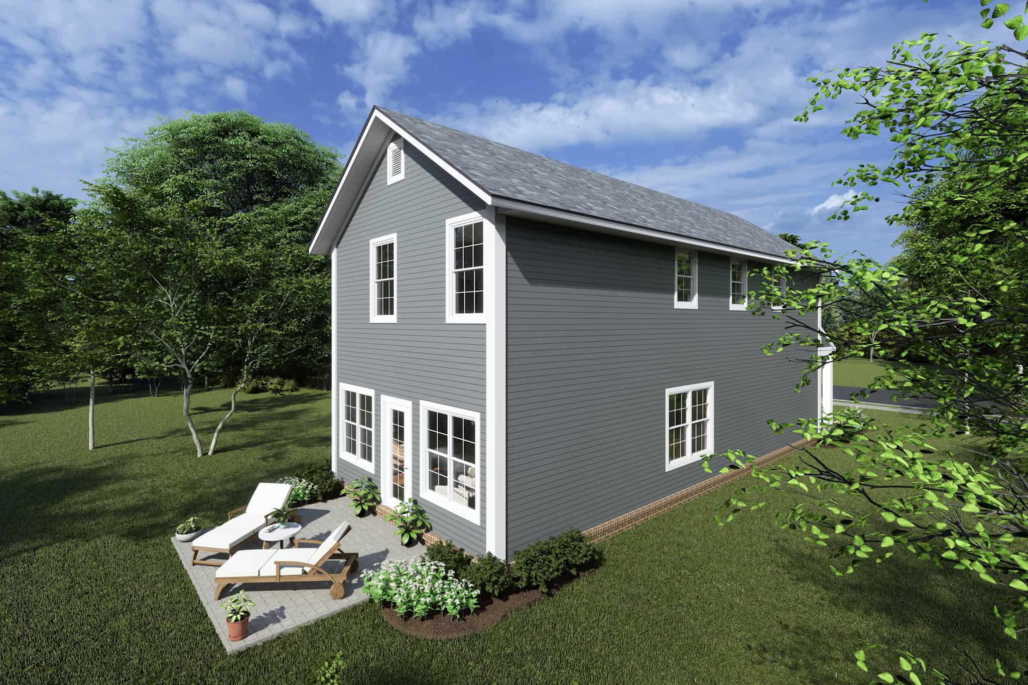 Rear View of this 3-Bedroom,1567 Sq Ft Plan -178-1414