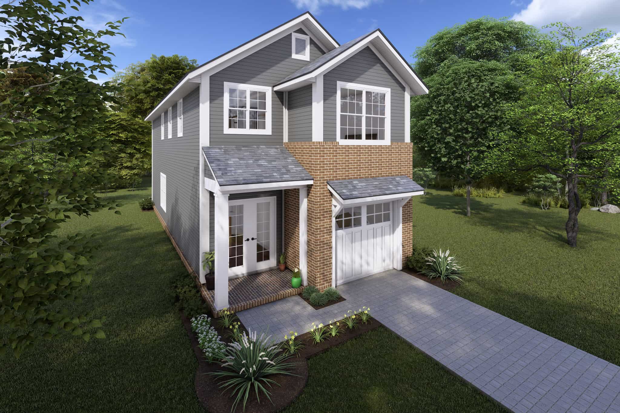 Front elevation of Cottage home (ThePlanCollection: House Plan #178-1414)