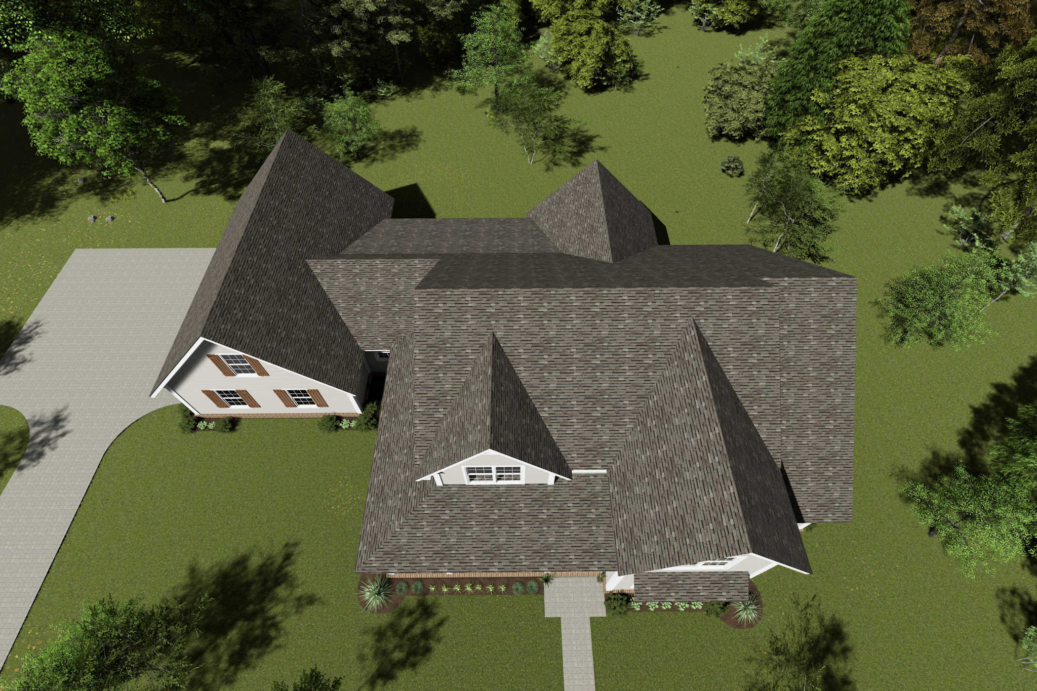 Aerial View of this 3-Bedroom,2530 Sq Ft Plan -178-1415