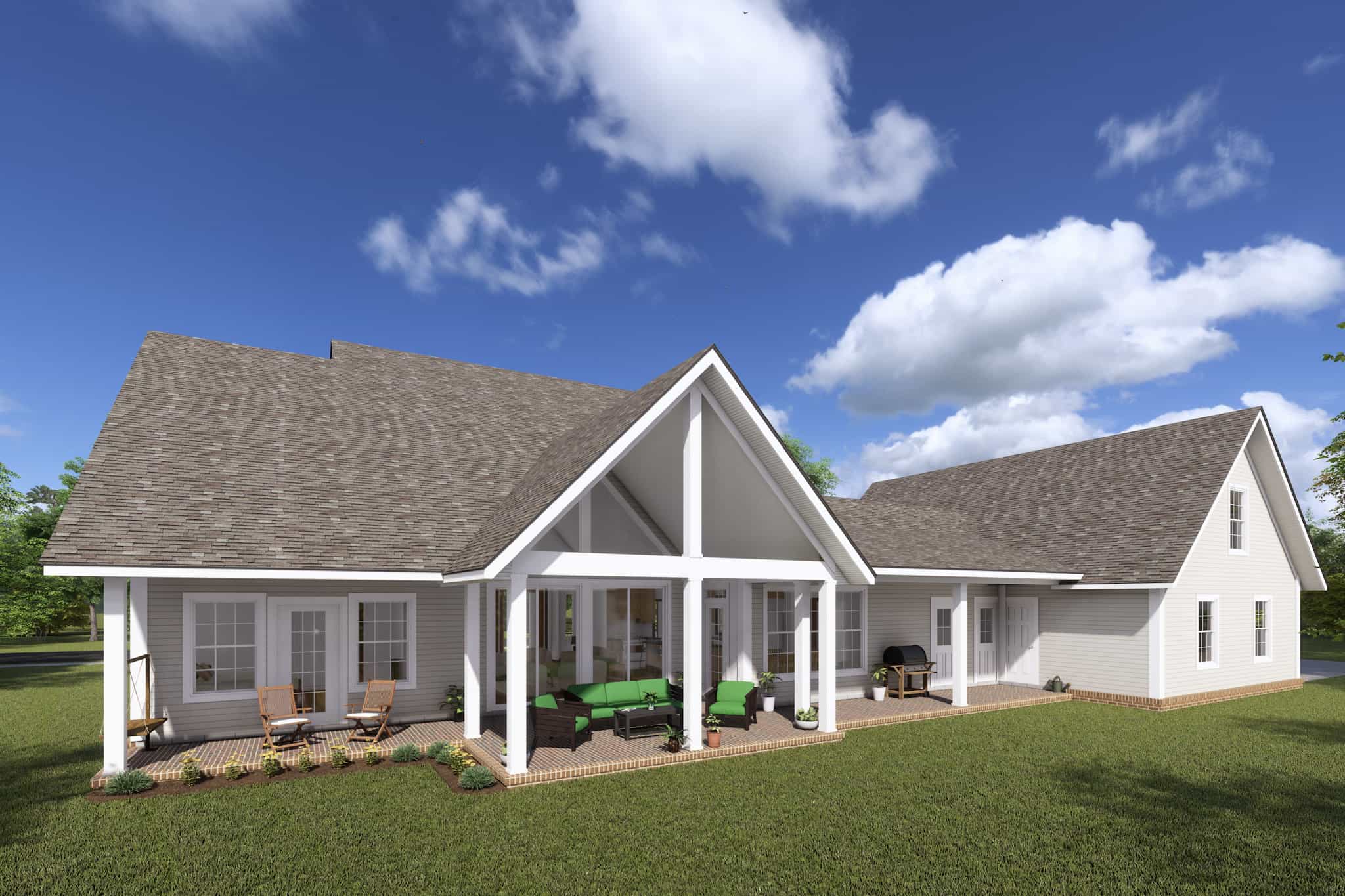 Rear View of this 3-Bedroom,2530 Sq Ft Plan -178-1415