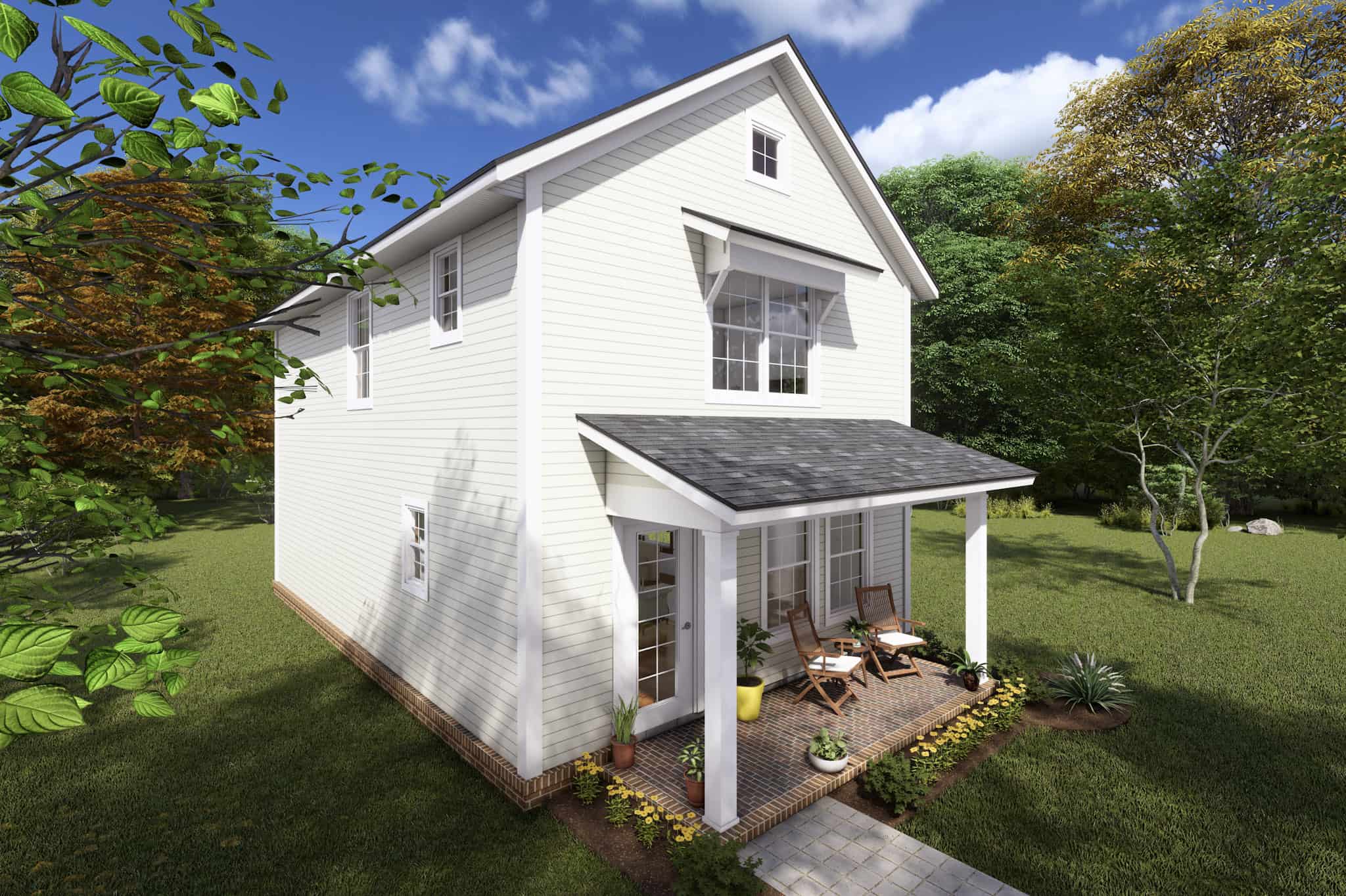 Left Side View of this 3-Bedroom,1280 Sq Ft Plan -178-1416