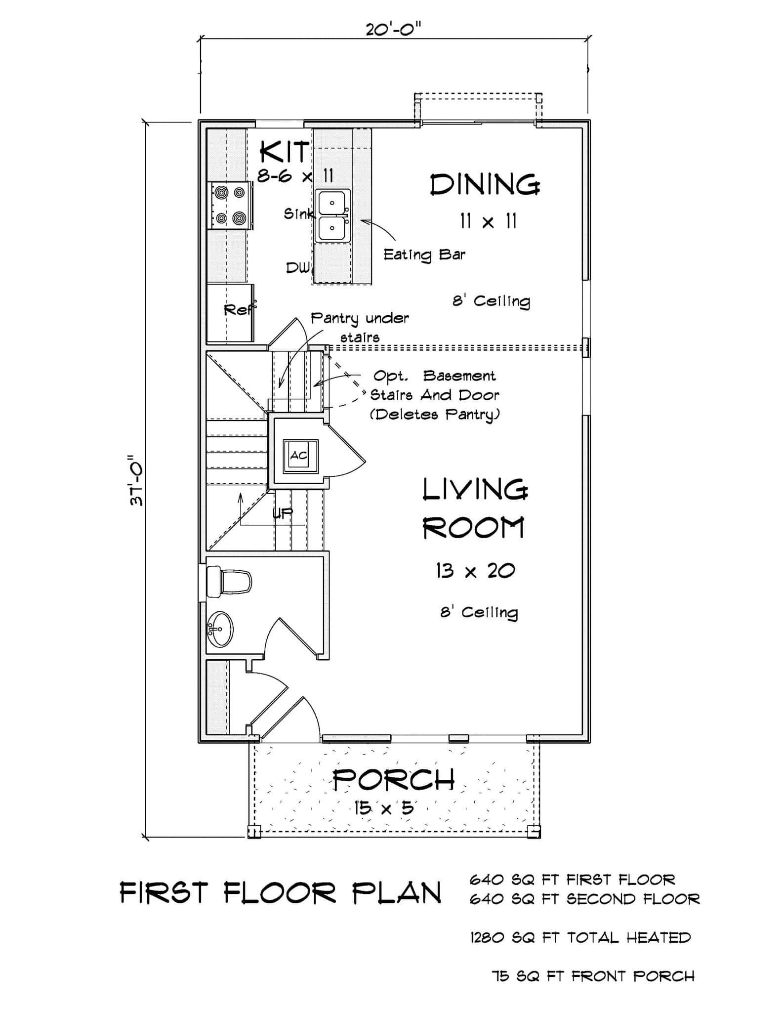 Main Level of Cottage Plan #178-1416