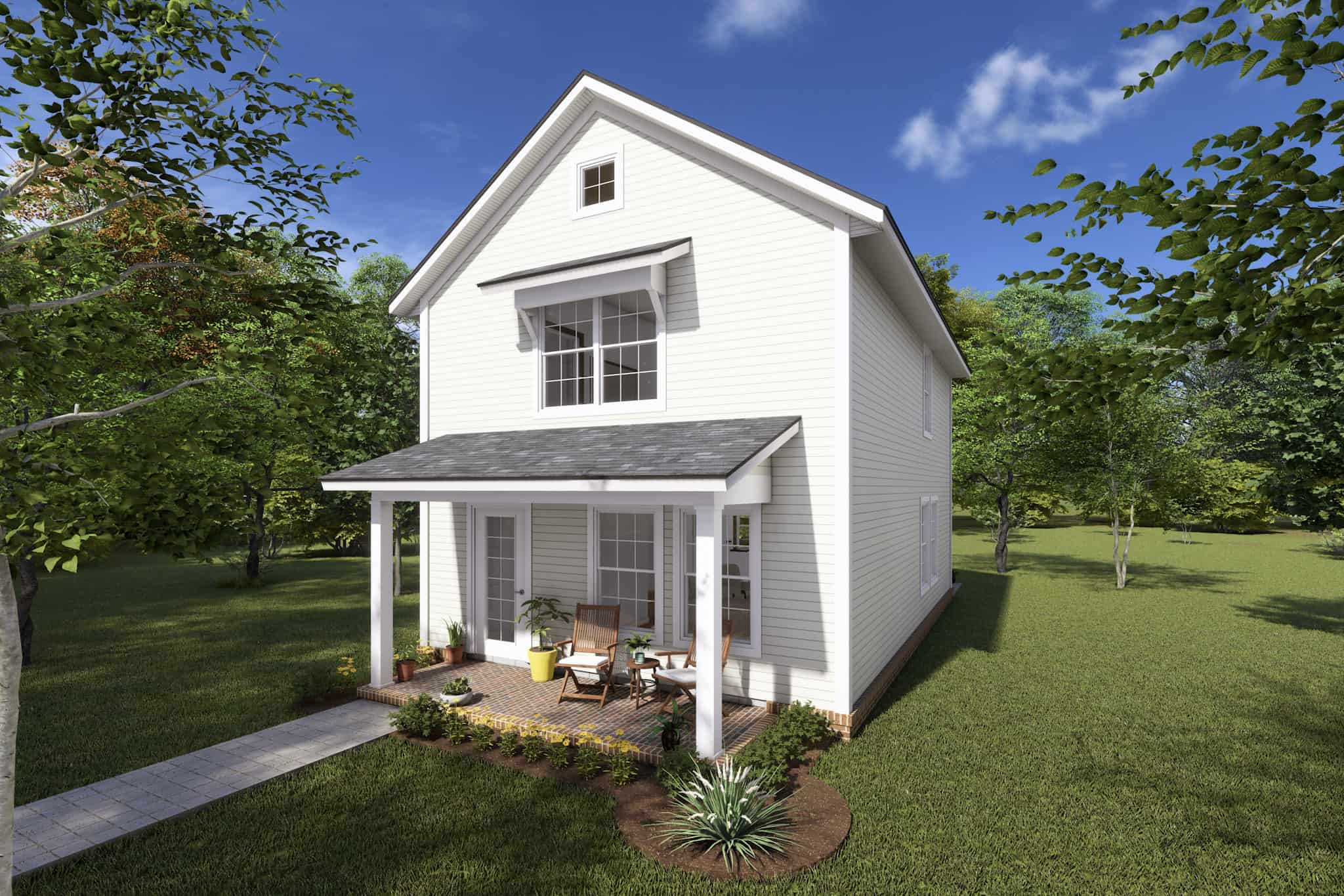 Front elevation of Cottage home (ThePlanCollection: House Plan #178-1416)