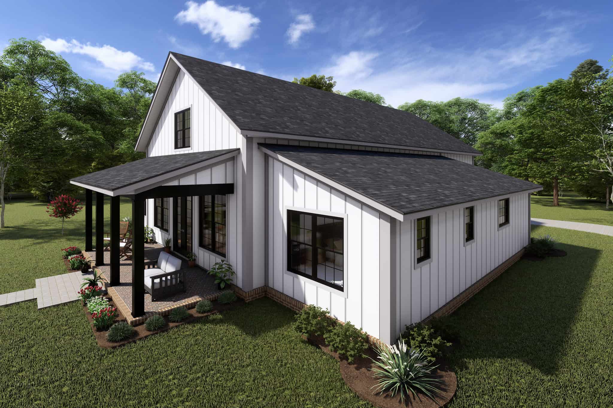Rear View of this 3-Bedroom,1656 Sq Ft Plan -178-1419