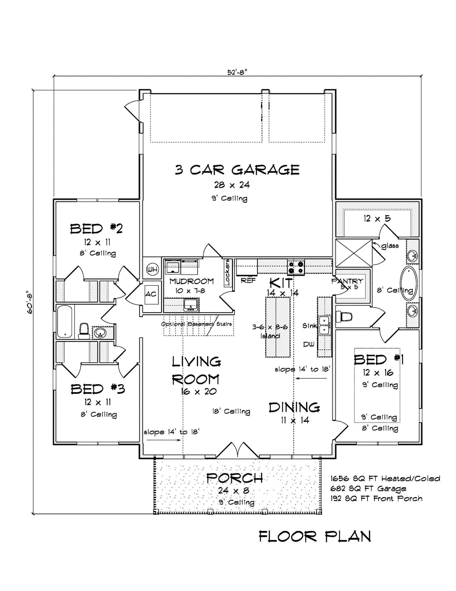 Main Level of Rustic Plan #178-1419