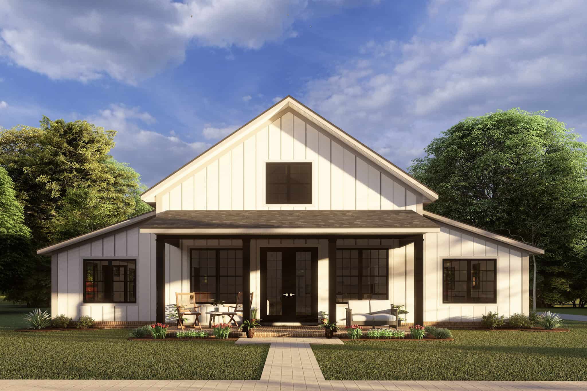 Front elevation of Rustic home (ThePlanCollection: House Plan #178-1419)