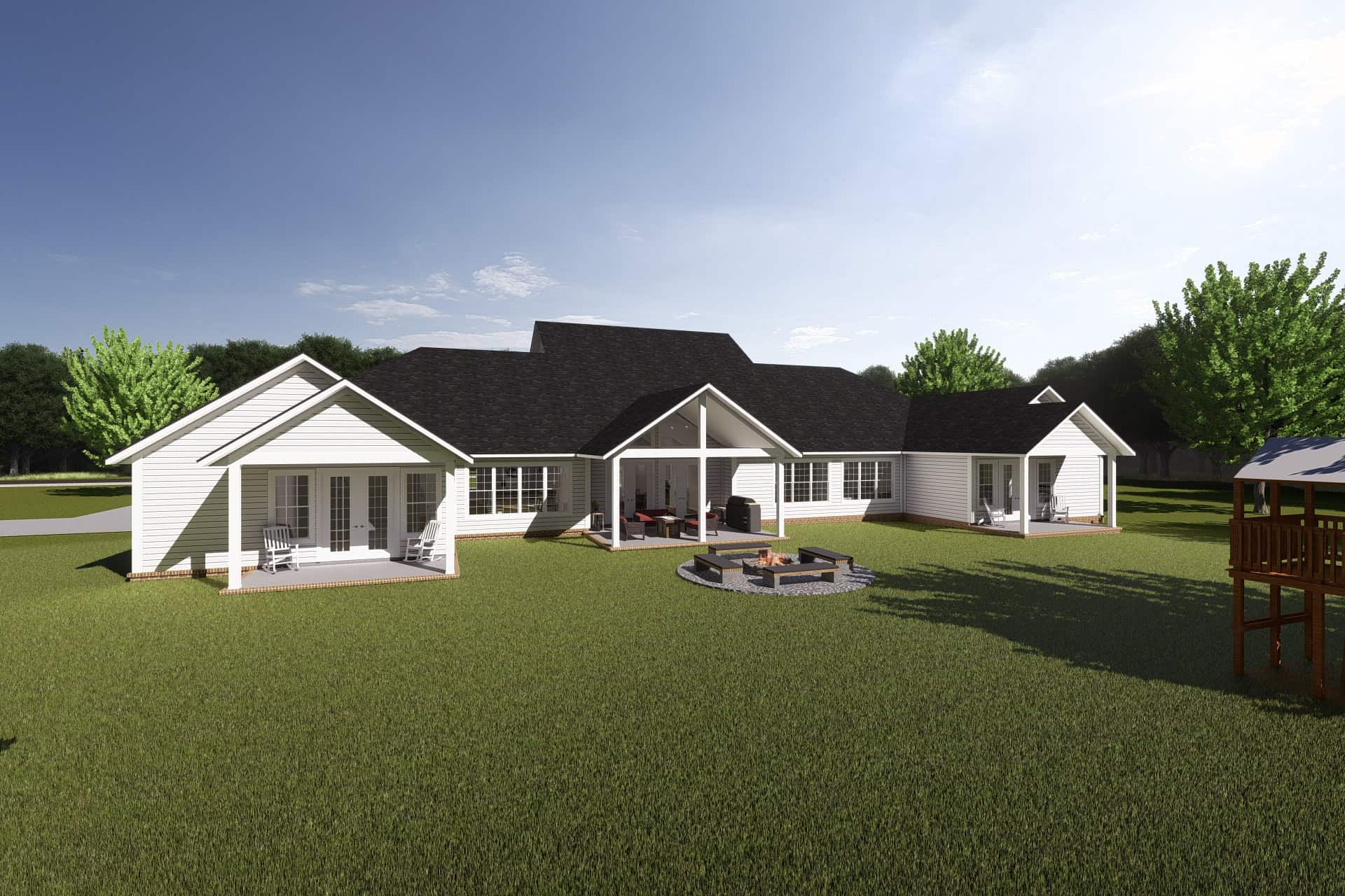 Rear View of this 6-Bedroom,4952 Sq Ft Plan -178-1420
