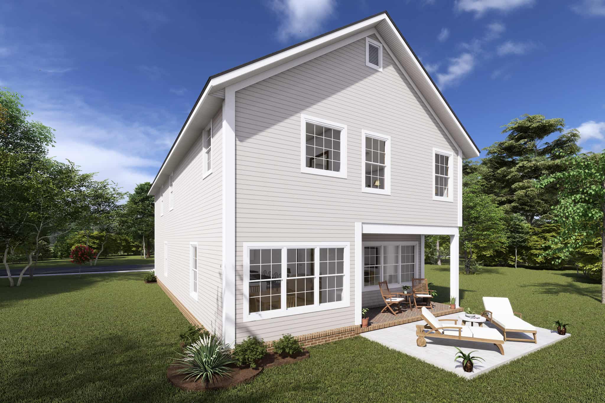 Rear View of this 4-Bedroom,2212 Sq Ft Plan -178-1421