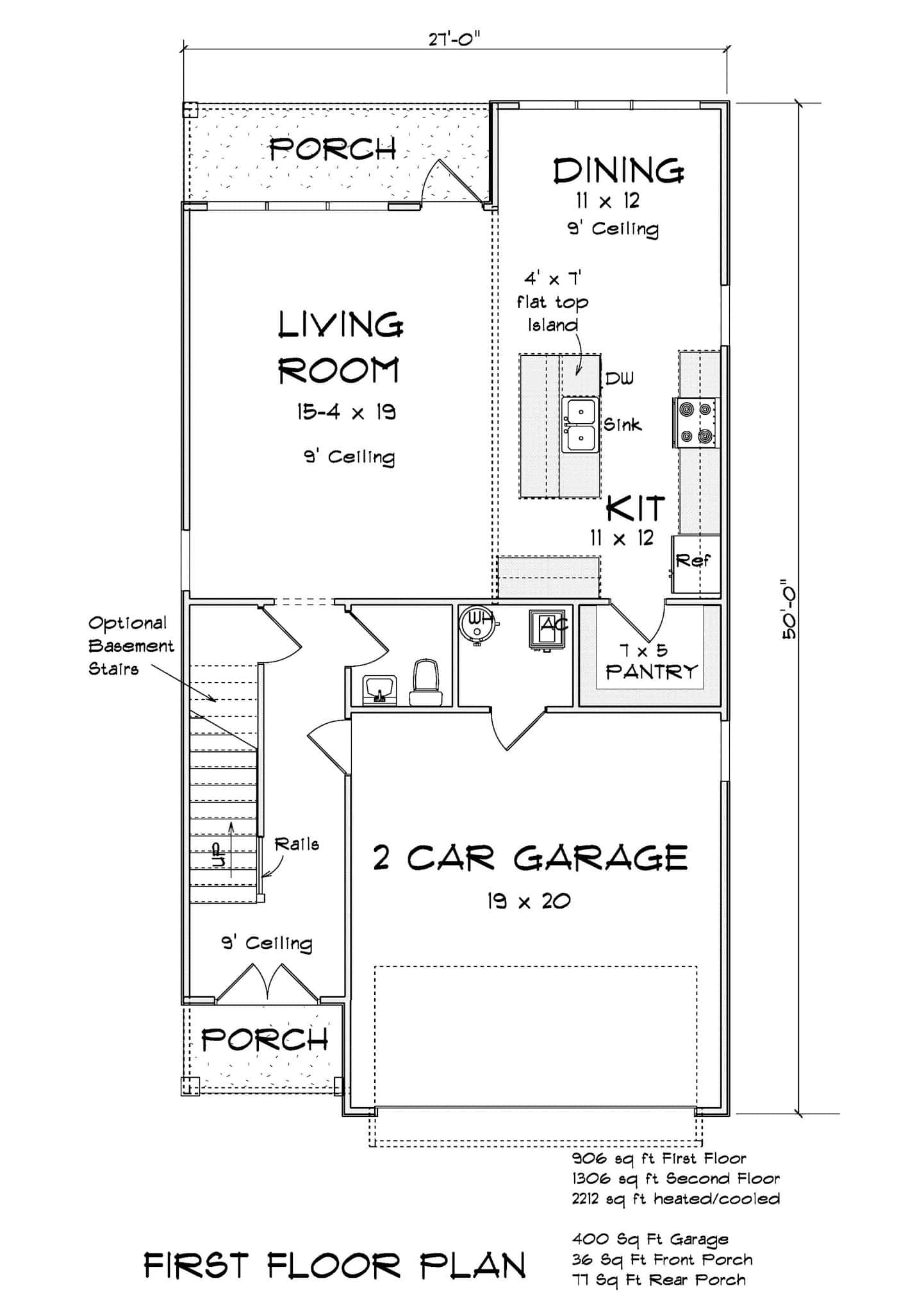Main Level of Cottage Plan #178-1421