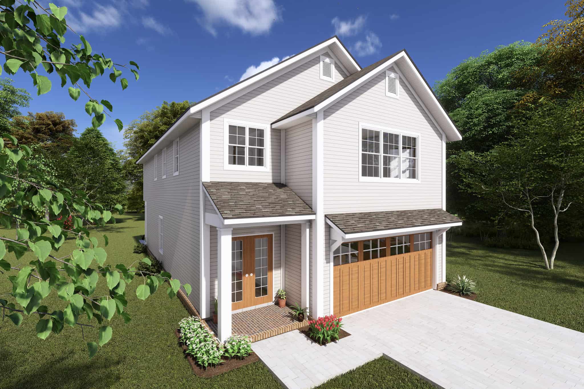 Front elevation of Cottage home (ThePlanCollection: House Plan #178-1421)