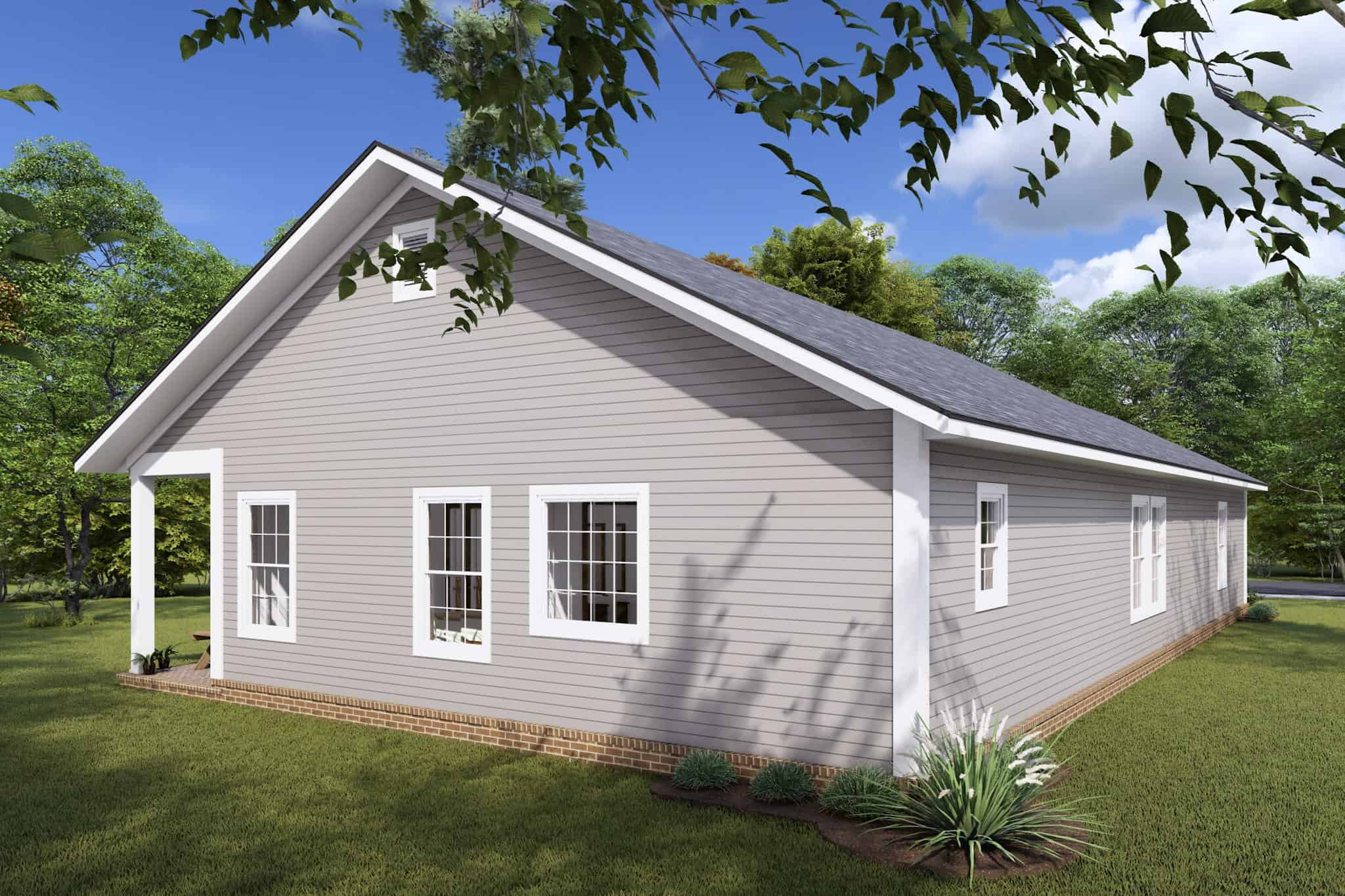 Rear View of this 3-Bedroom,1388 Sq Ft Plan -178-1422