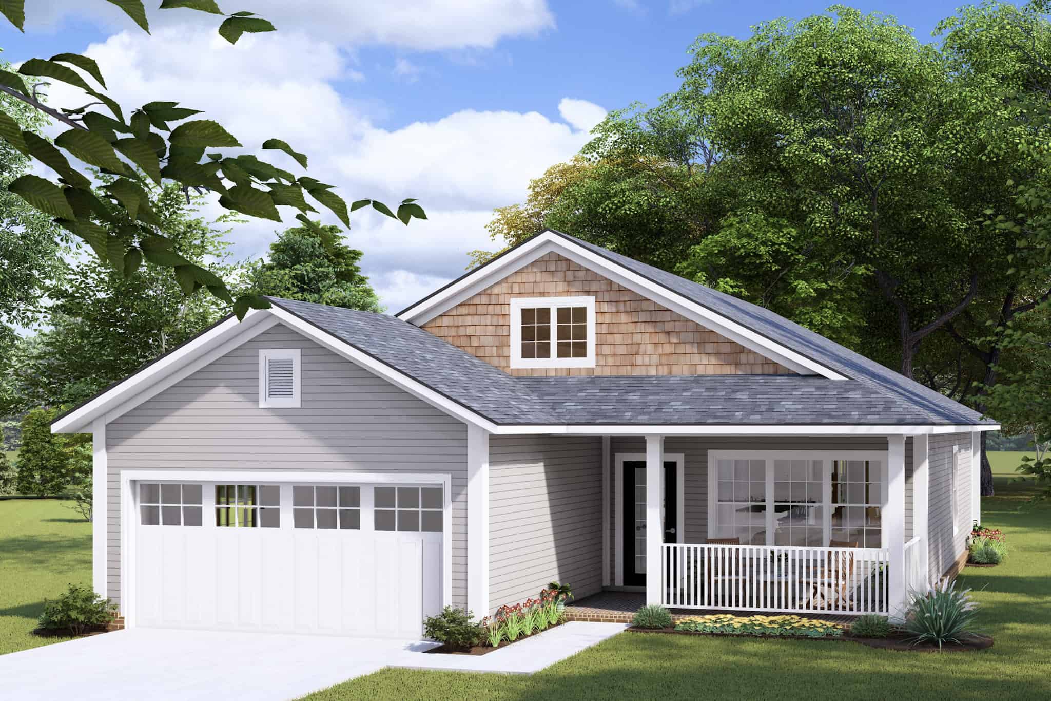 Front elevation of Cottage home (ThePlanCollection: House Plan #178-1422)